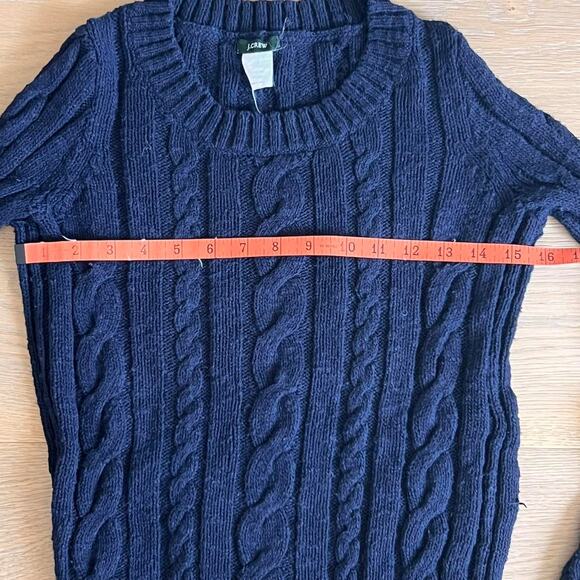 Navy Blue J. Crew Cotton Cable Knit Sweater - SOLD on Depop - Picture 3 of 5
